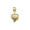 Mini Diamond-Cut Heart Pendant in 14K Yellow Gold
