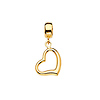 Mini Open Whimsical Heart Pendant in 14K Yellow Gold