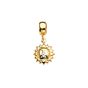 Mini Smiling Sun Charm Pendant in 14K Yellow Gold