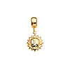 Mini Smiling Sun Charm Pendant in 14K Yellow Gold