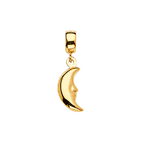 Mini Crescent Moon Charm Pendant in 14K Yellow Gold