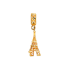 Mini Eiffel Tower Charm Pendant in 14K Yellow Gold