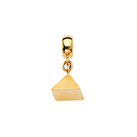 Mini Pyramid Charm Pendant in 14K Yellow Gold