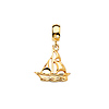 Mini Sail Boat Charm Pendant in 14K Yellow Gold