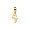 Mini Open Hamsa Charm Pendant in 14K Two-Tone Gold