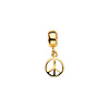 Mini Open Peace Sign Charm Pendant in 14K Yellow Gold