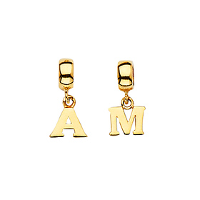Mini Serif Initial Charm Pendant in 14K Yellow Gold