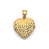 Crosshatch Heart Locket Pendant in 14K Yellow Gold - Small