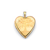 Tree of Life Etched Heart Locket Pendant in 14K Yellow Gold - Petite