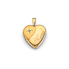 CZ Mama Heart Locket Pendant in 14K Yellow Gold - Petite
