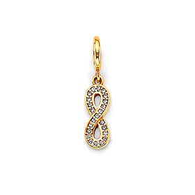 Mini Pave CZ Infinity Charm Pendant in 14K Yellow Gold