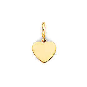 Mini Classic Heart Medal Pendant in 14K Yellow Gold