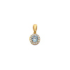 Mini Halo Birthstone Round Solitaire CZ Pendant in 14K Yellow Gold