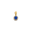 Mini Halo Birthstone Round Solitaire CZ Pendant in 14K Yellow Gold