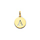 Mini Circle Medal Cutout Initial Pedant in 14K Yellow Gold thumb 0