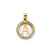 Mini CZ Framed Uppercase Initial Pendant in 14K Yellow Gold