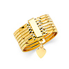 Diamond-Cut 7 Day Semanario Ring in 14K Yellow Gold Solid