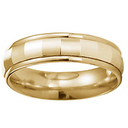 6mm Dome Faceted 14K Yellow Gold Wedding Band