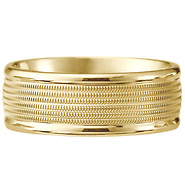 8mm Milgrain Center 14K Yellow Gold Wedding Band Ring