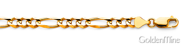 5mm 18K Yellow Gold Figaro Chain Link Bracelet 7in Slide 1