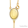 2.5mm Mirrorball Bead Guadalupe Rosary Necklace in Two-Tone 14K Yellow Gold 20in thumb 1