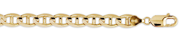 7mm 14K Yellow Gold Men's Mariner Link Chain Bracelet 8.5in Slide 1