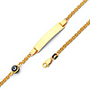 Floating Evil Eye Charm Baby ID Bracelet in 14K Yellow Gold thumb 0