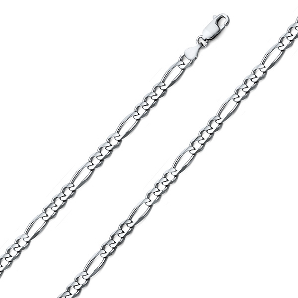 4.5mm Sterling Silver Figaro Link Chain Bracelet 7in Slide 0
