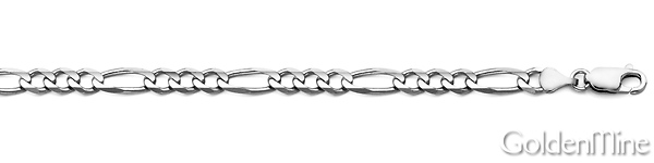 4.5mm Sterling Silver Figaro Link Chain Bracelet 7in Slide 1