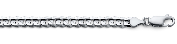 5mm 14K White Gold Concave Curb Cuban Link Bracelet 7.5in Slide 1