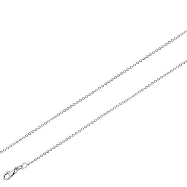 0.9mm 14K White Gold Solid Micro Rolo Link Chain Necklace 16-30in Slide 0