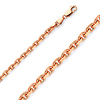 4mm 14K Rose Gold Solid Fancy Rectangle Link Cable Chain Necklace 20-30in thumb 0