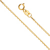 1.2mm 14K Yellow Gold Solid Angled Cut Oval Rolo Chain Necklace 16-22in thumb 0