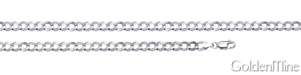 3.5mm Sterling Silver Curb Cuban Link Chain Bracelet 7in Slide 1