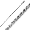 1mm 14K White Gold Solid Diamond-Cut Rope Chain Necklace 16-30in thumb 0