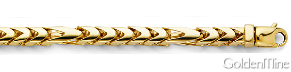 6mm 14K Yellow Gold Men's Fancy Franco Chain Bracelet 8.5in Slide 1