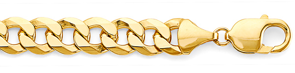 10mm 14K Yellow Gold Solid Flat Beveled Curb Cuban Link Chain Bracelet 8.5in Slide 1