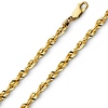 4mm 14K Yellow Gold Solid Men's Diamond-Cut Rope Chain Necklace 20-26in thumb 0