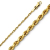 2mm 14K Yellow Gold Solid Diamond-Cut Rope Chain Necklace 16-24in thumb 0