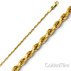 1mm 14K Yellow Gold Solid Diamond-Cut Rope Chain Necklace 16-24in thumb 0