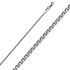 1.5mm Solid 14K White Gold Flat Open Spiga Wheat Chain Necklace 16-22in thumb 0