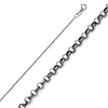 1.2mm 14K White Gold Solid Diamond-Cut Angled Rolo Cable Chain Necklace 16-22in thumb 0