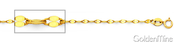 2mm Solid 14K Yellow Gold Flat Mirror Link Chain Necklace 16-20in Slide 1