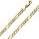 5mm 14K Two-Tone Gold Solid White Pave Figaro Chain Necklace 18-26in thumb 1