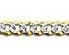 6mm 14K Two-Tone Gold Solid Men's White Pave Curb Cuban Link Chain Necklace 20-26in thumb 1