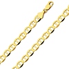 6.5mm 14K Yellow Gold Solid Men's Flat Mariner Chain Necklace 20-26in thumb 0