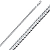2.5mm 14K White Gold Solid Concave Curb Cuban Link Chain Necklace 16-30in thumb 0