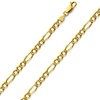 4mm 14K Yellow Gold Solid Pave Figaro Link Chain Necklace 18-24in thumb 0