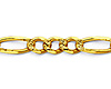 4mm 14K Yellow Gold Solid Pave Figaro Link Chain Necklace 18-24in thumb 1