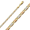 3.3mm 14K Tricolor Gold Solid Pave Valentino Chain Necklace 18-24in thumb 0